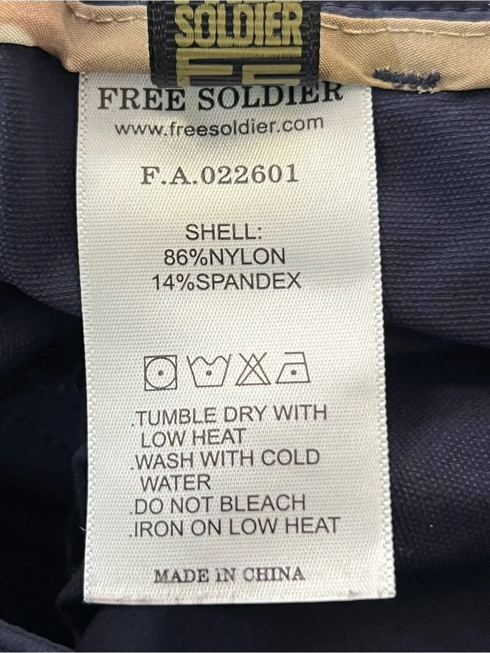 Free Soldier Tactical Navy Blue Belted Cargo Pants Men’s Size 38x30 Lightweight